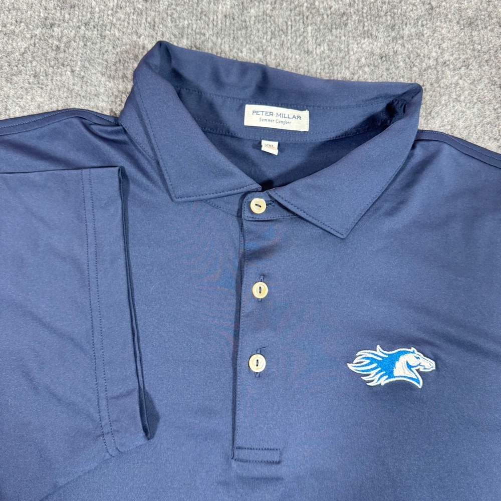 Peter Millar Summer Comfort Polo Horse Logo Men XXL Navy Performance Classic EUC